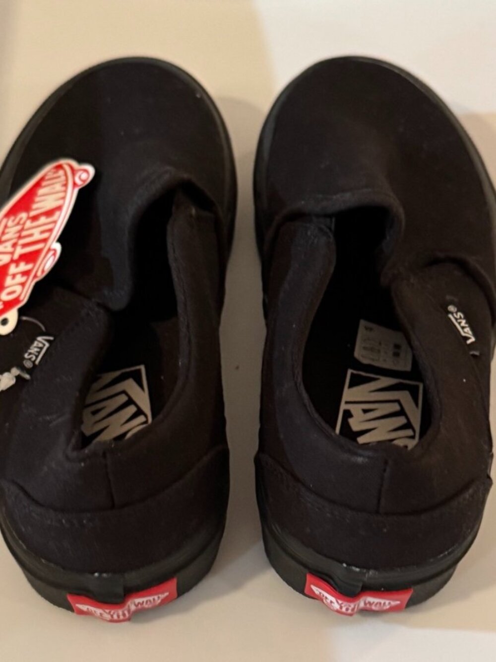 Vans Womens' Slip-On Black-on-Black Monochrome Sneakers, Size:Women's 5.5, NWT - Picture 2 of 7